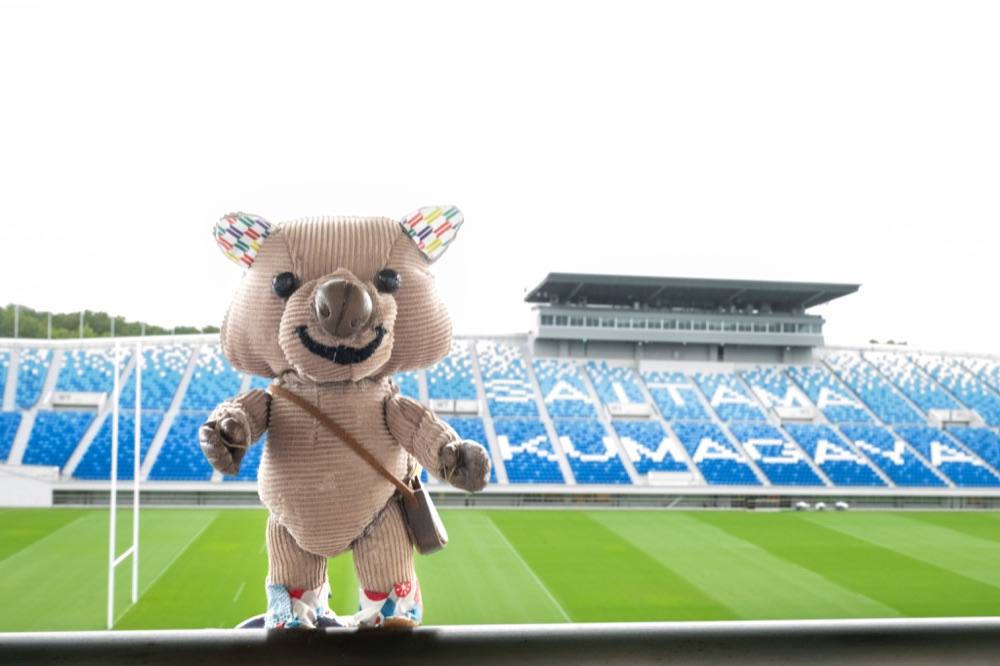 熊谷ラグビー場のピッチとぱくまる